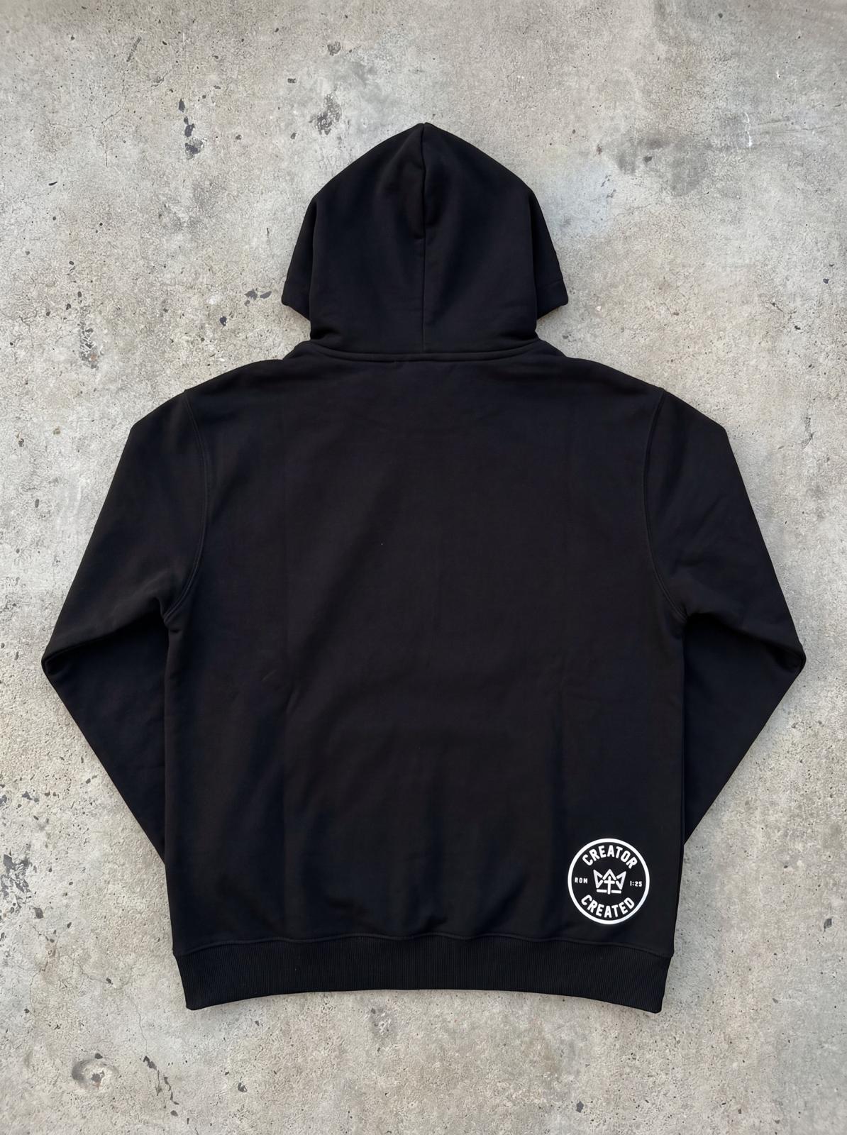 Black Foundation Hoodie – Premium Minimalist Pullover