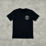 Black Foundation Tee premium cotton t-shirt on concrete surface